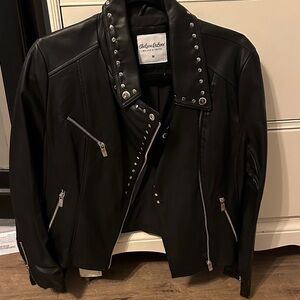 Chelsea DeBoer Black Studded Leather Jacket by Lily & Lottie